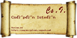 Csépán István névjegykártya